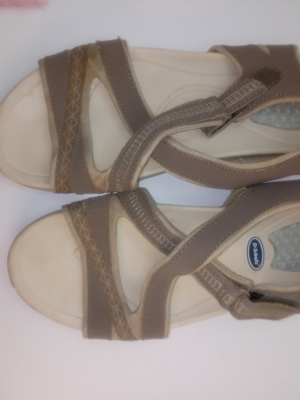 Dr. Scholl's Taupe Strappy Comfort Sandals 6.5